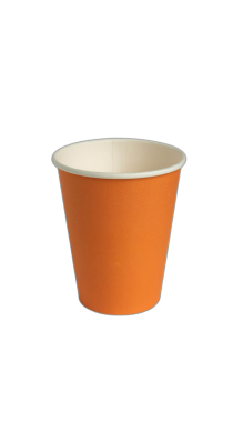 Стакан 250 мл бум. однослойный Оранжевый (50 шт/туба 1000/кор)
