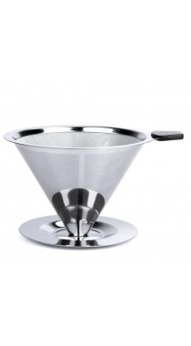 Воронка металическая большая для заваривания фильтр кофе с подставкой на 4 отверстия